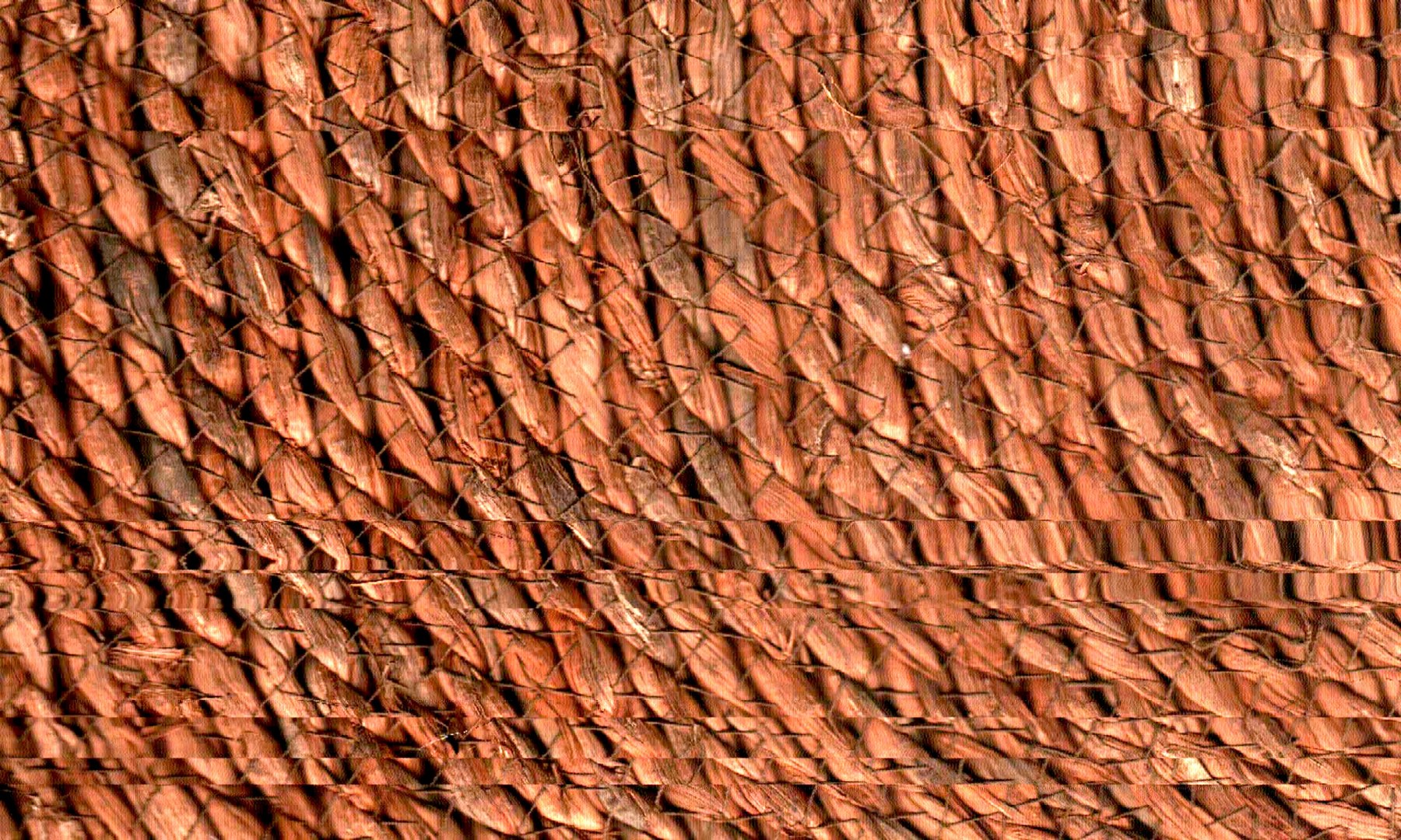 Una trama ocre repite su relieve y se desplaza en la línea de la pasada.